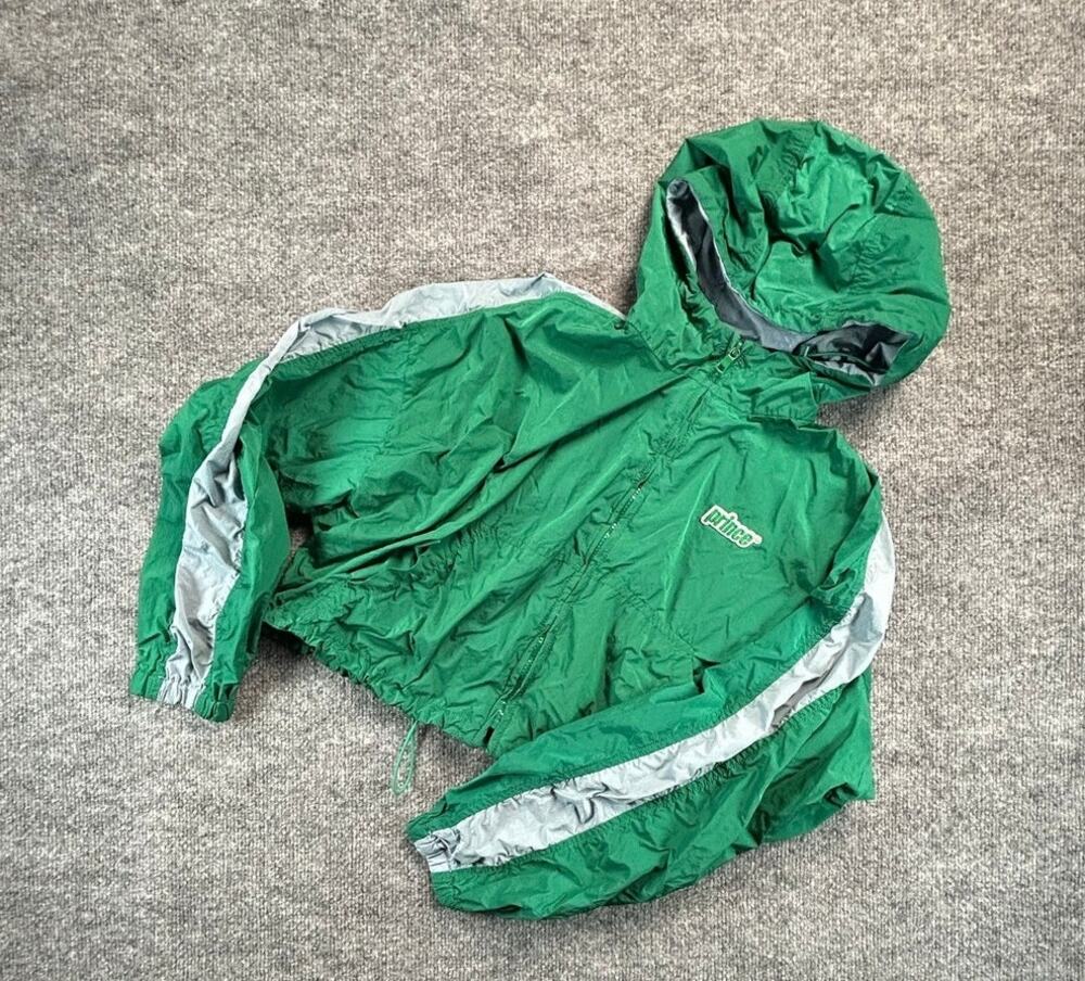 Zara x Prince Womenβs M Green Hooded Cropped Windbreaker Tennis Jacket